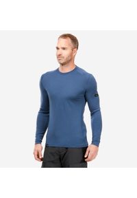 FORCLAZ - Koszulka z długim rękawem męska Forclaz MT500 merino. Kolor: niebieski. Materiał: wełna, materiał. Długość rękawa: długi rękaw. Długość: długie #1