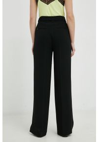BOSS spodnie damskie kolor czarny proste high waist. Okazja: na co dzień. Stan: podwyższony. Kolor: czarny. Styl: casual #3