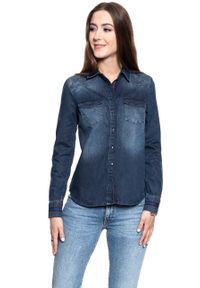 Mustang - KOSZULA JEANSOWA DAMSKA MUSTANG Denim Shirt 1008428 5000 687. Kolor: niebieski. Materiał: denim, jeans #3