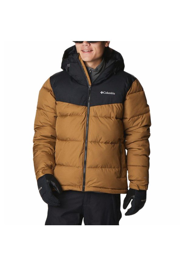 columbia - Kurtka Zimowa Pikowana Męska Columbia Iceline Ridge Jacket. Kolor: brązowy. Materiał: puch. Sezon: zima