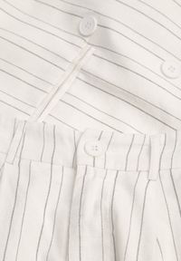 Born2be - Beżowy Komplet z Bawełną i Wiskozą Dwurzędowa Bluzka i Szorty w Paski Vervain. Kolor: beżowy. Materiał: wiskoza, bawełna. Wzór: paski #2