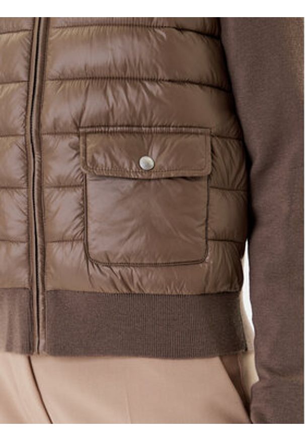 TOMMY HILFIGER - Tommy Hilfiger Kurtka bomber WW0WW46741 Brązowy Regular Fit. Kolor: brązowy. Materiał: syntetyk