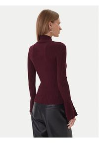 KAOS Golf RI1NT052 4005 Bordowy Regular Fit. Typ kołnierza: golf. Kolor: czerwony. Materiał: wiskoza #2