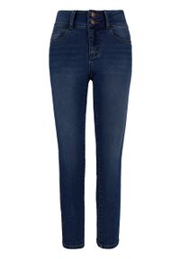 Volcano - Granatowe jeansy damskie slim D-MONTANA 14. Kolor: niebieski