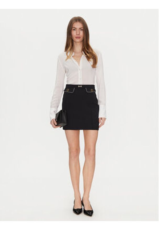 Elisabetta Franchi Spódnica mini GO-T03-51E2 Czarny Regular Fit. Kolor: czarny. Materiał: syntetyk