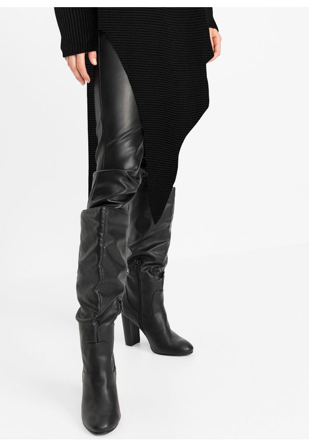 bonprix - Długi sweter. Kolor: czarny. Długość: długie