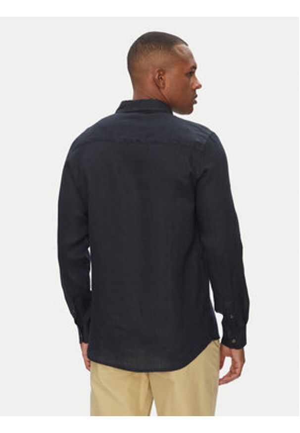 Aeronautica Militare Koszula 251CA1239CT3089 Granatowy Regular Fit. Kolor: niebieski. Materiał: len