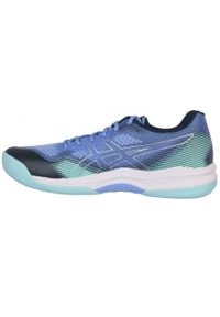 Asics - Buty ASICS GEL-COURT HUNTER 2 W 1072A065 403. Kolor: biały, niebieski, wielokolorowy