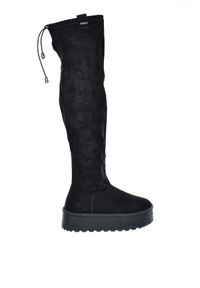 Big-Star - Kozaki damskie na platformie zamszowe czarne Big Star SS274264. Kolor: czarny. Materiał: zamsz. Szerokość cholewki: normalna. Obcas: na platformie #1