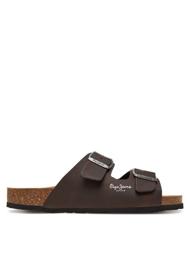 Klapki Pepe Jeans. Kolor: brązowy