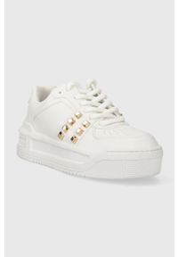 Guess sneakersy LEMSTUD kolor biały FL8MMS ELE12. Nosek buta: okrągły. Zapięcie: sznurówki. Kolor: biały. Materiał: guma. Obcas: na platformie #3