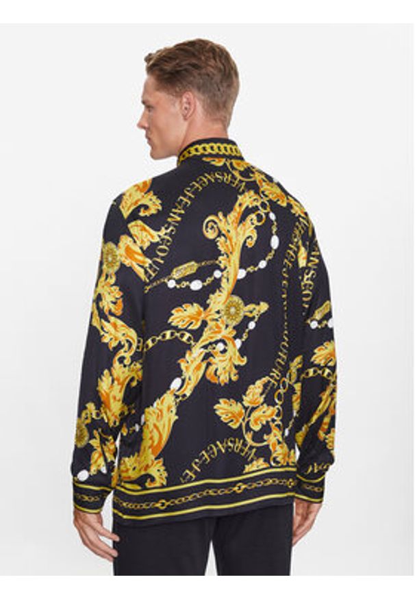 Versace Jeans Couture Koszula 75GAL2RC Czarny Regular Fit. Kolor: czarny. Materiał: wiskoza
