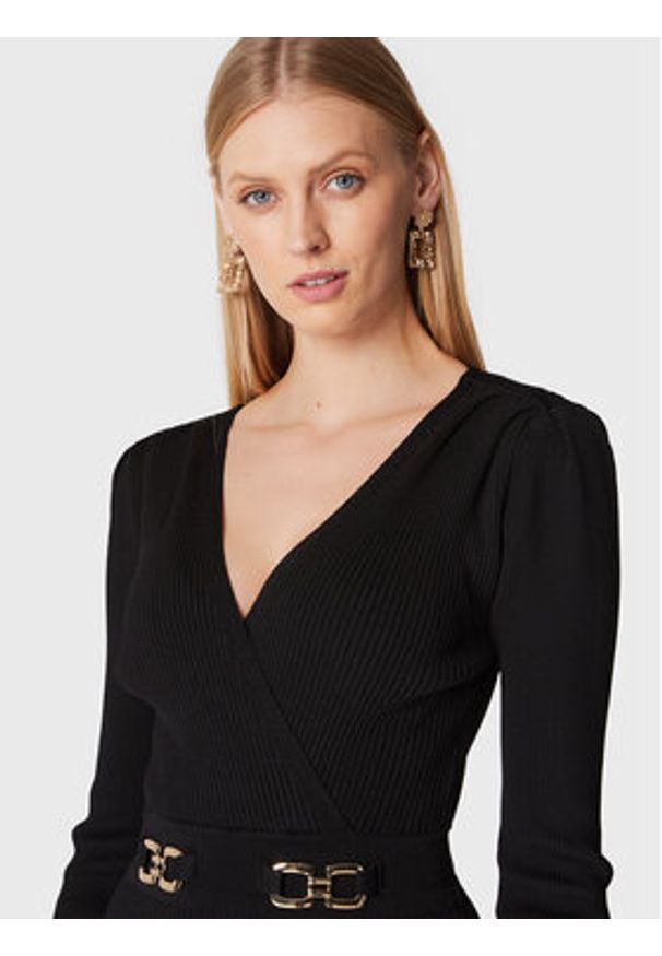 Morgan Sukienka koktajlowa 222-RMBIZ Czarny Slim Fit. Kolor: czarny. Materiał: syntetyk. Styl: wizytowy