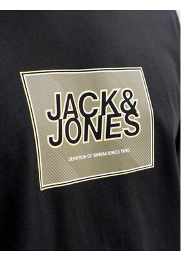 Jack & Jones T-Shirt Jjrain Tee Ss Crew Neck 12288097 Czarny Regular Fit. Kolor: czarny. Materiał: bawełna