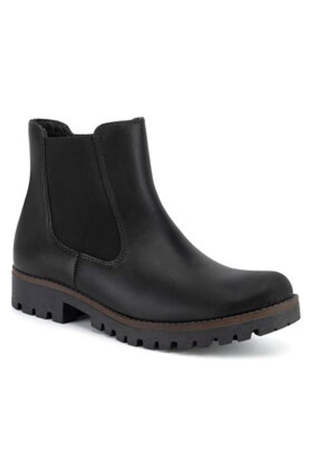 Rieker Botki 78570-00 Czarny. Kolor: czarny. Materiał: skóra