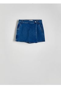 Reserved - Jeansowe spódnico-szorty - granatowy. Kolor: niebieski. Materiał: jeans