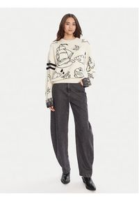Pinko - PINKO Sweter Andros 105427 A2PK Écru Regular Fit. Materiał: wełna #4