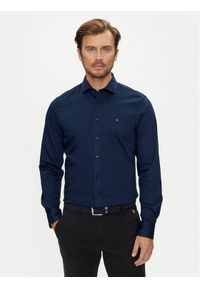 TOMMY HILFIGER - Tommy Hilfiger Koszula MW0MW35805 Granatowy Slim Fit. Kolor: niebieski. Materiał: bawełna