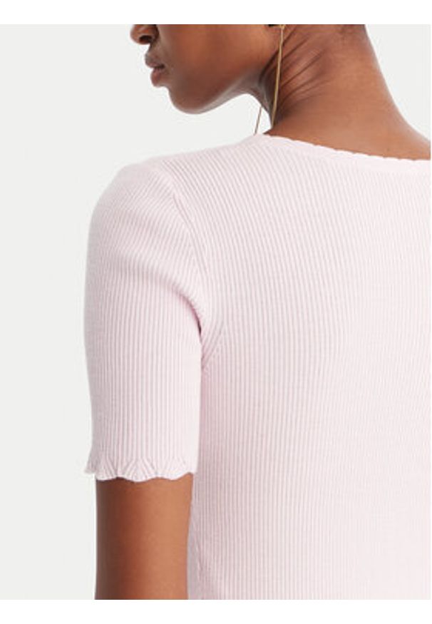 Elisabetta Franchi Sukienka dzianinowa AM-53S-51E2 Różowy Slim Fit. Kolor: różowy. Materiał: wiskoza
