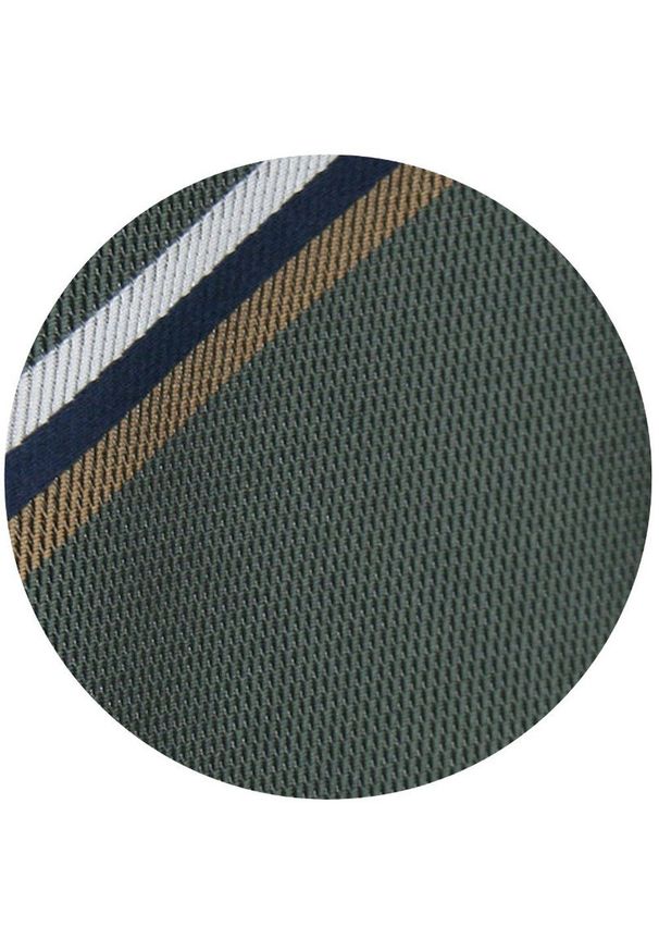 Klasyczny Krawat Klubowy - Alties - w Prążek, Stonowana Zieleń. Materiał: tkanina. Wzór: prążki. Styl: klasyczny