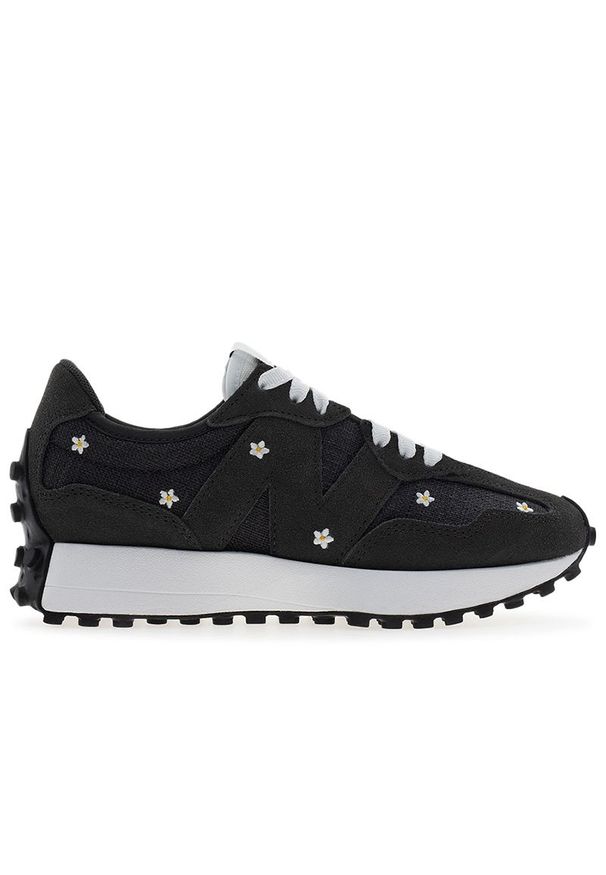 Buty New Balance WS327DCB - czarne. Okazja: na co dzień. Zapięcie: sznurówki. Kolor: czarny. Materiał: skóra, guma, zamsz. Szerokość cholewki: normalna