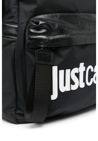 Just Cavalli - JUST CAVALLI Czarny damski plecak Range Institutional Logo. Kolor: czarny. Wzór: paski #3