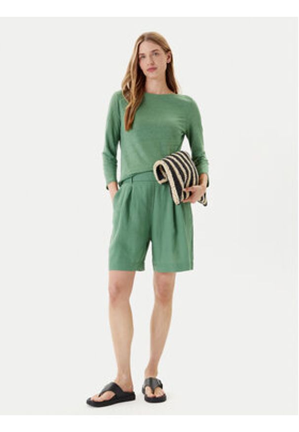 United Colors of Benetton - United Colors Of Benetton Bluzka 37UJD109X Zielony Regular Fit. Kolor: zielony. Materiał: len