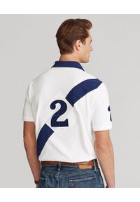 Ralph Lauren - RALPH LAUREN - Koszulka polo Banner-Stripe Mesh. Typ kołnierza: polo. Kolor: biały. Materiał: mesh. Długość: długie. Wzór: haft, aplikacja #4