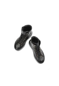 Czarne Sneakersy Carinii Damskie Stylowe Obuwie. Okazja: na co dzień. Kolor: czarny. Materiał: skóra. Szerokość cholewki: normalna. Obcas: na platformie. Styl: elegancki #3