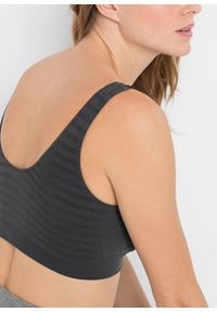 bonprix - Biustonosz bezszwowy bustier Feel comfort (2 szt.). Kolor: szary. Materiał: materiał, żakard. Wzór: paski #2