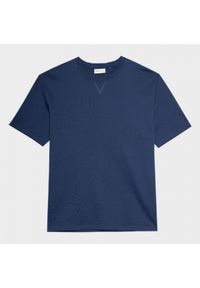 outhorn - T-shirt gładki męski - granatowy. Okazja: na co dzień. Kolor: niebieski. Materiał: bawełna, dzianina. Wzór: gładki. Styl: casual #2