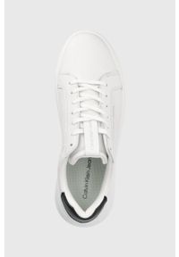 Calvin Klein Jeans sneakersy skórzane YM0YM00330.YAF kolor biały. Nosek buta: okrągły. Zapięcie: sznurówki. Kolor: biały. Materiał: skóra #5