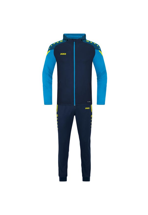 Dres z kapturem Jako Performance. Kolor: niebieski. Materiał: dresówka. Sport: piłka nożna