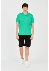 La Martina - LA MARTINA Zielone męskie polo z dużym logo, Rozmiar M. Typ kołnierza: polo. Kolor: zielony #7