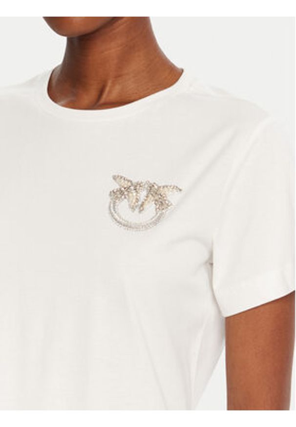 Pinko - PINKO T-Shirt Quentin 103320 A2RN Biały Regular Fit. Kolor: biały. Materiał: bawełna