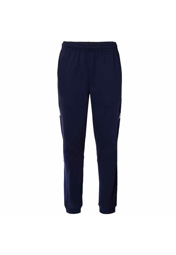 Spodnie do biegania Kappa Daceno. Kolor: niebieski. Materiał: bawełna, poliester. Sport: piłka nożna