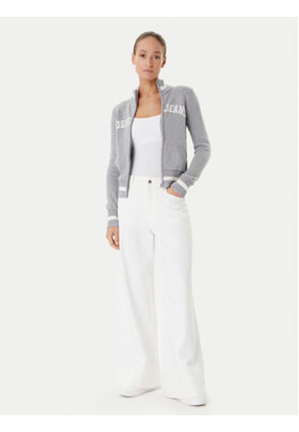 Guess Jeans Kardigan W5YR31 Z3HM1 Szary Regular Fit. Kolor: szary. Materiał: bawełna