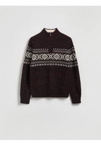 Reserved - Sweter z golfem - bordowy. Typ kołnierza: golf. Kolor: czerwony. Materiał: dzianina