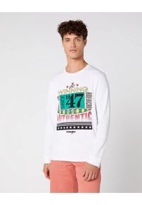 Wrangler - MĘSKI LONGSLEEVE WRANGLER LS WRANGLER TEE WHITE W7E2D0989 112131776. Długość rękawa: długi rękaw #1