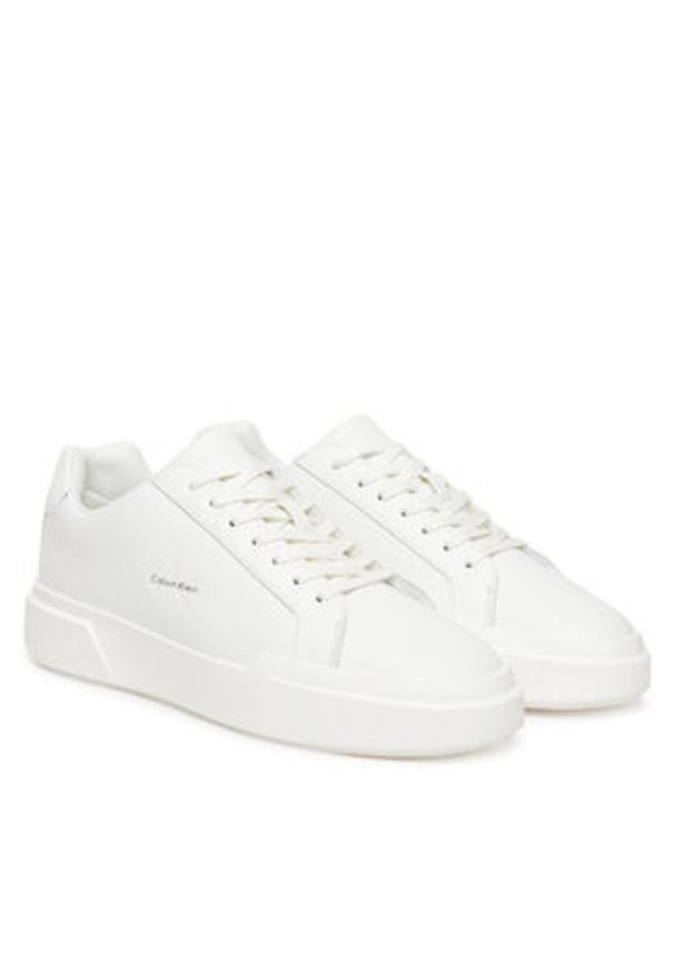 Calvin Klein Sneakersy Chunky Cupsole Laceup Lth YM0YM01344 Biały. Kolor: biały. Materiał: skóra