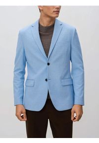 Reserved - Marynarka slim fit - niebieski. Kolor: niebieski. Materiał: dzianina, wiskoza