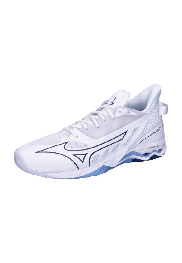 Buty halowe Mizuno Wave Mirage. Kolor: wielokolorowy, niebieski, biały. Model: Mizuno Wave. Sport: piłka ręczna