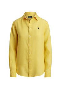 Polo Ralph Lauren Koszula 211970730502 Żółty Regular Fit. Typ kołnierza: polo. Kolor: żółty. Materiał: len #5