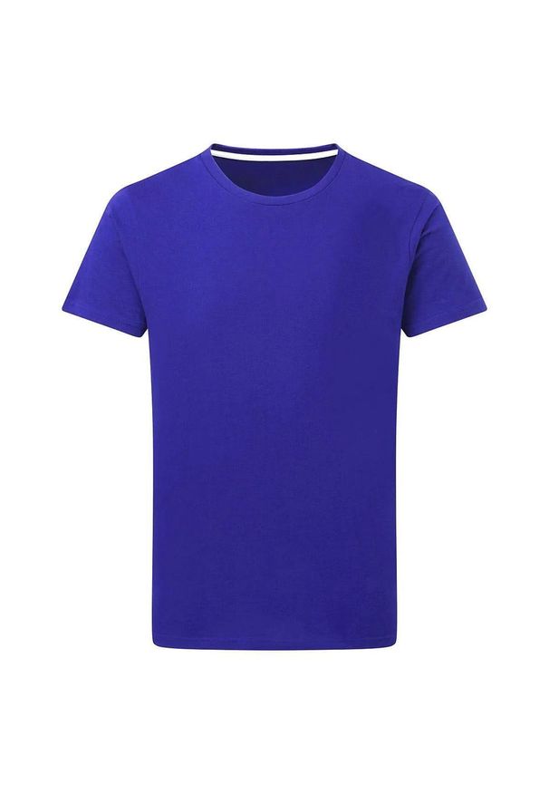 SG - Męska Koszulka Z Doskonałym Nadrukiem. Kolor: niebieski. Wzór: nadruk. Sport: turystyka piesza