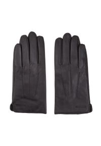 Wittchen - Ocieplane czarne rękawiczki męskie ze skóry naturalnej czarne. Kolor: czarny. Materiał: skóra. Wzór: aplikacja. Styl: casual, elegancki #2