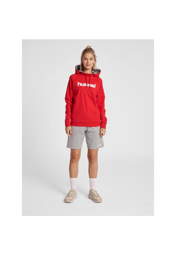 Bluza sportowa z kapturem damska Hummel Go Cotton Logo Hoodie Woman. Typ kołnierza: kaptur. Kolor: czerwony, różowy, wielokolorowy