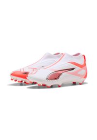 Dziecięce buty piłkarskie Puma Ultra 5 Match+ Ll FG/AG. Kolor: biały. Sport: piłka nożna