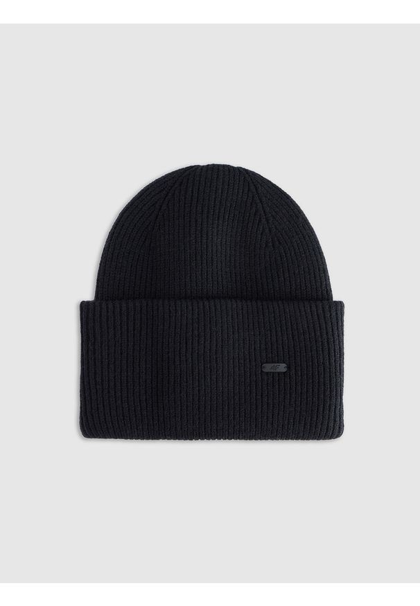 4f - 4F Czapka beanie uniseks - beżowa Uniwersalny. Kolor: czarny. Materiał: wiskoza, materiał, dzianina. Sezon: zima. Styl: klasyczny, sportowy, casual