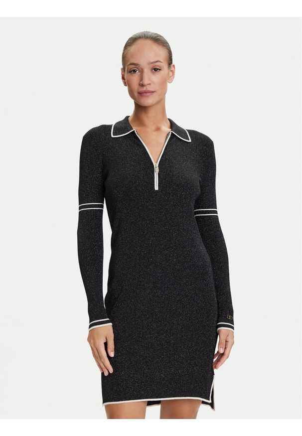 Liu Jo Sport Sukienka dzianinowa TF5028 MS49I Czarny Regular Fit. Kolor: czarny. Materiał: syntetyk. Typ sukienki: sportowe. Styl: sportowy