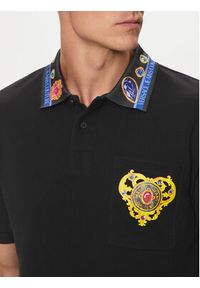 Versace Jeans Couture Polo 76GAGT11 Czarny Regular Fit. Typ kołnierza: polo. Kolor: czarny. Materiał: bawełna #2